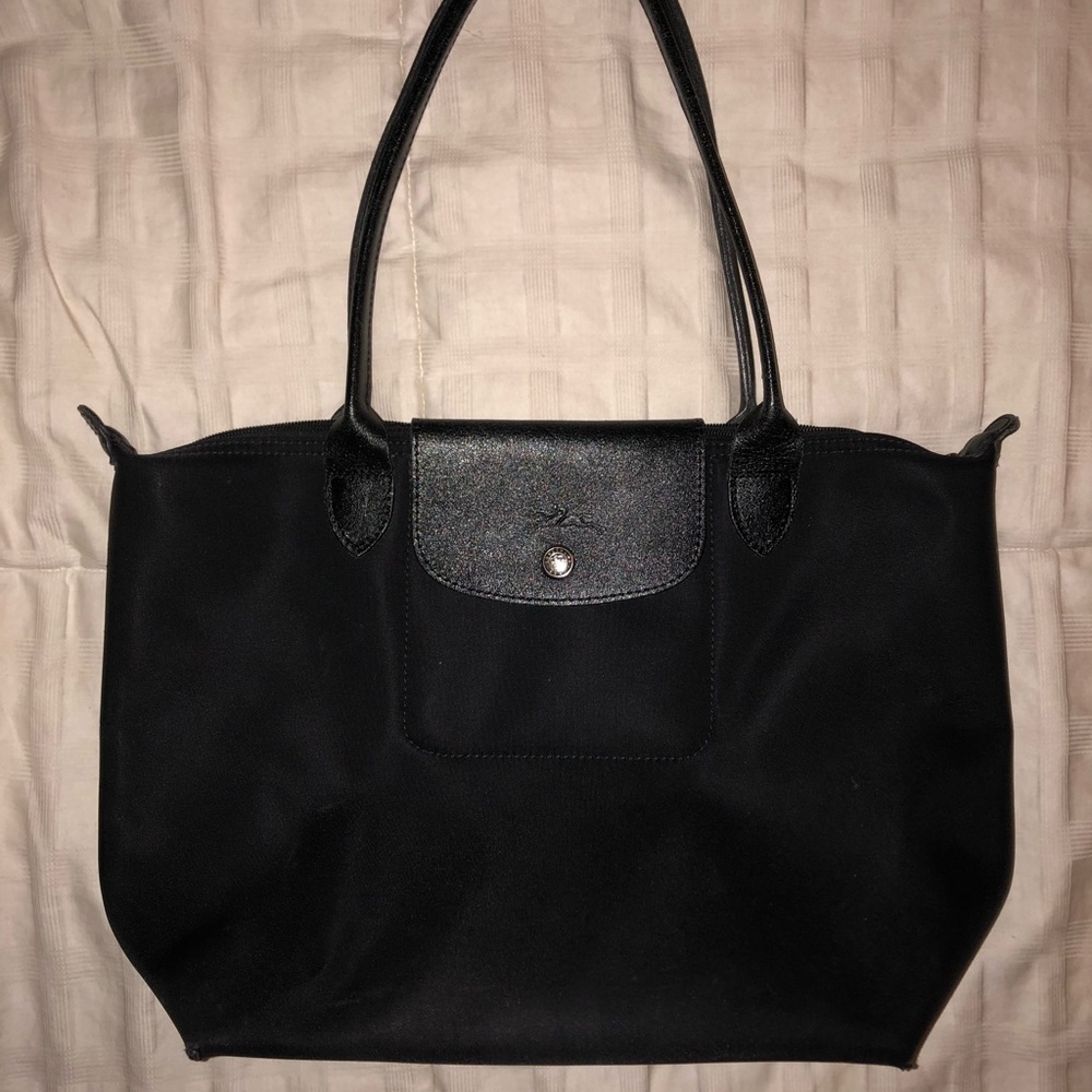 Black Leather Longchamp